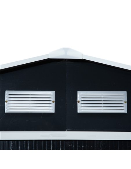 Outsunny 9 x 6FT Outdoor Garden Roofed Metal Storage Shed Tool Box with Foundation Ventilation & Doors, Dark Grey 845-031CG - pic 39889 | FastDaddyshop