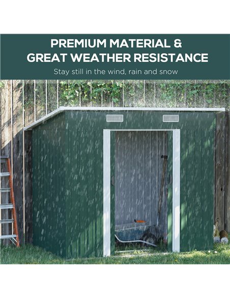 Outsunny 6.8 x 4.3ft Outdoor Garden Storage Shed, Tool Storage Box for Backyard, Patio and Lawn, Green 845-496V01 - pic 39904 | FastDaddyshop