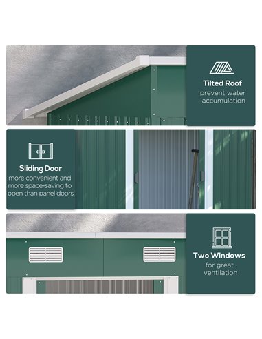 Outsunny 6.8 x 4.3ft Outdoor Garden Storage Shed, Tool Storage Box for Backyard, Patio and Lawn, Green 845-496V01