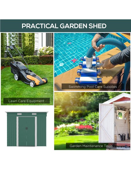 Outsunny 6.8 x 4.3ft Outdoor Garden Storage Shed, Tool Storage Box for Backyard, Patio and Lawn, Green 845-496V01 - pic 39906 | FastDaddyshop