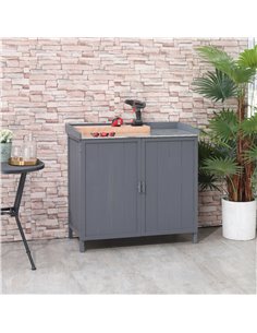 Outsunny Wooden Garden Storage Shed, 98 x 48 x 95.5 cm, Grey 84B-636GY 2