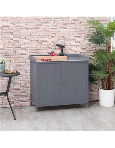 Outsunny Wooden Garden Storage Shed, 98 x 48 x 95.5 cm, Grey 84B-636GY