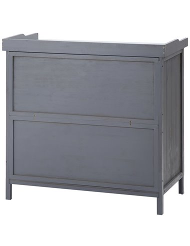 Outsunny Wooden Garden Storage Shed Tool Cabinet Organiser w/ Potting Bench Table, Two Shelves, 98 x 48 x 95.5 cm, Grey 84B-636G