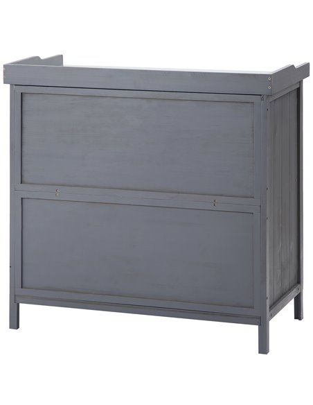 Outsunny Wooden Garden Storage Shed Tool Cabinet Organiser w/ Potting Bench Table, Two Shelves, 98 x 48 x 95.5 cm, Grey 84B-636G - pic 39915 | FastDaddyshop