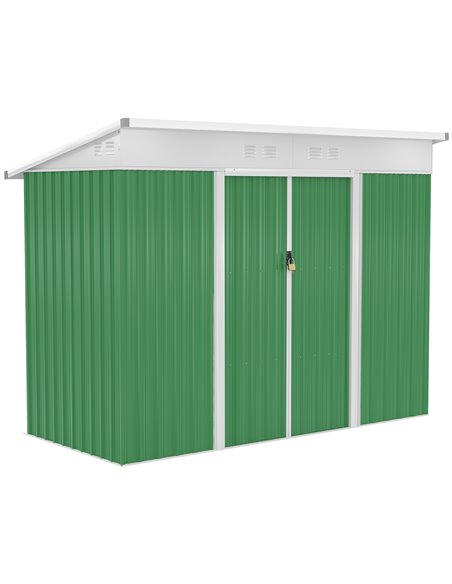Outsunny 7.6 x 4.3ft Garden Storage Shed, Green 845-428V02G - pic 39918 | FastDaddyshop