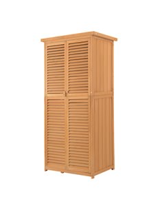 Outsunny 87 x 47 x 160cm Wooden Garden Storage Shed, Natural 845-215BN