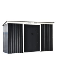 Outsunny 9 x 4 ft Metal Garden Storage Shed, Dark Grey 845-032CG