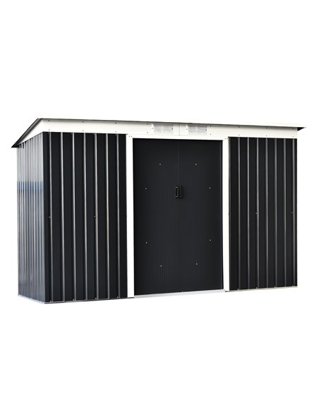 Outsunny 9 x 4 ft Metal Garden Storage Shed, Dark Grey 845-032CG - pic 39936 | FastDaddyshop
