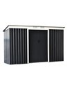 Outsunny 9 x 4 ft Metal Garden Storage Shed, Dark Grey 845-032CG