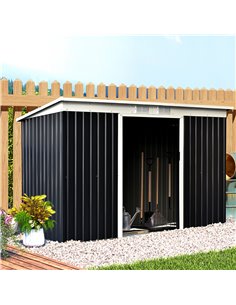 Outsunny 9 x 4 ft Metal Garden Storage Shed, Dark Grey 845-032CG 2