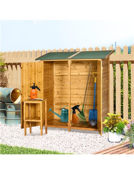 Outsunny Garden Wood Storage Shed with Flexible Table, Natural 845-353V01ND - pic 39946 | FastDaddyshop