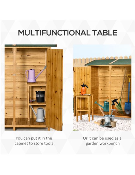 Outsunny Garden Wood Storage Shed with Flexible Table, Natural 845-353V01ND - pic 39948 | FastDaddyshop