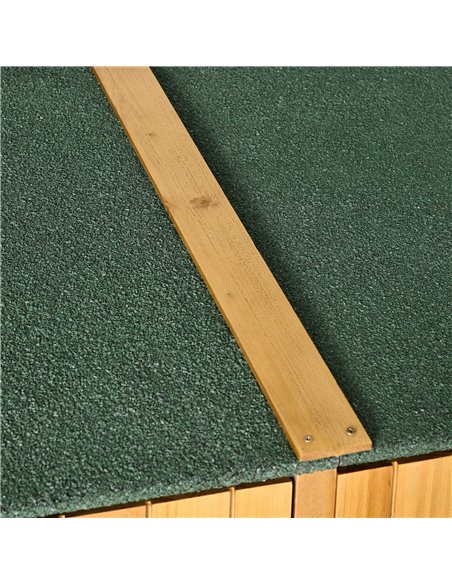 Outsunny Garden Wood Storage Shed w/ Flexible Table, Hooks and Ground Nails, Multifunction Lockable Sheds & Outdoor Asphalt Roof - pic 39951 | FastDaddyshop