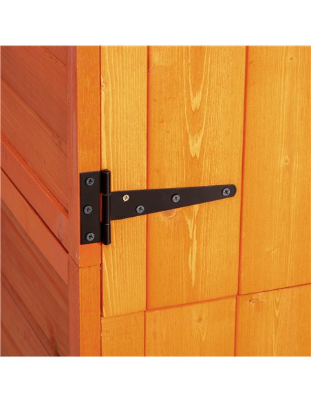 Outsunny 84 x 52cm Garden Shed 4-Tier Wooden Garden Outdoor Shed 3 Shelves Utility Gardener Cabinet Lockable Double Doors Tool K - pic 39961 | FastDaddyshop