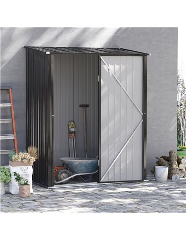 Outsunny 5.3ft x 3.1ft Outdoor Storage Shed, Charcoal Grey 845-532