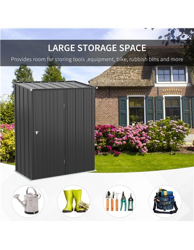 Outsunny 5.3ft x 3.1ft Outdoor Storage Shed, Charcoal Grey 845-532