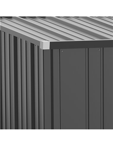 Outsunny 5.3ft x 3.1ft Outdoor Storage Shed, Garden Metal Storage Shed w/ Single Door for Backyard, Patio, Lawn, Charcoal Grey 8