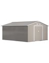 Outsunny 13 x 11ft Garden Metal Storage Shed, Light Grey 845-031V01LG