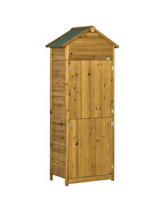 Outsunny Wooden Garden Storage Shed, Natural Wood Effect 845-352V01
