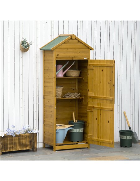 Outsunny Wooden Garden Storage Shed, Natural Wood Effect 845-352V01 - pic 40000 | FastDaddyshop