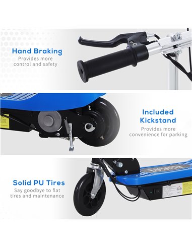 HOMCOM Outdoor Ride On Powered Scooter for kids Sporting Toy 120W Motor Bike 2 x 12V Battery - Blue