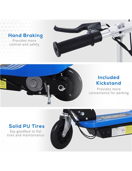 HOMCOM Outdoor Ride On Powered Scooter for kids Sporting Toy 120W Motor Bike 2 x 12V Battery - Blue - pic 4003 | FastDaddyshop