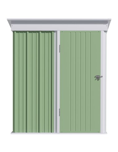 Outsunny 5'x3'x6' Metal Garden Shed Roofed Lean-to Shed for Tool Motor Bike, with Adjustable Shelf, Lock, Gloves, Green 845-840V
