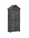 Outsunny 4-Tier Wooden Garden Outdoor Shed, Grey 845-063V01GY