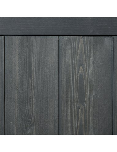 OutsunnyGarden Storage 4-Tier Wooden Garden Outdoor Shed 3 Shelves Utility Gardener Cabinet Lockable 2 Doors - Grey 845-063V01GY