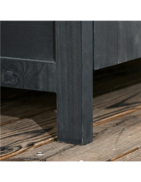 OutsunnyGarden Storage 4-Tier Wooden Garden Outdoor Shed 3 Shelves Utility Gardener Cabinet Lockable 2 Doors - Grey 845-063V01GY - pic 40043 | FastDaddyshop