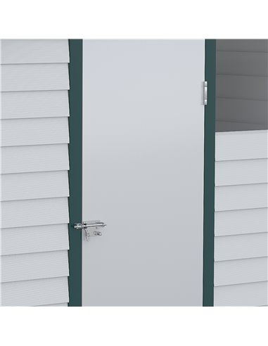 Outsunny 9FT x 6FT Galvanized Metal Garden Shed, Outdoor Storage Shed with Sloped Roof, Lockable Door, Tool Storage Shed for Bac