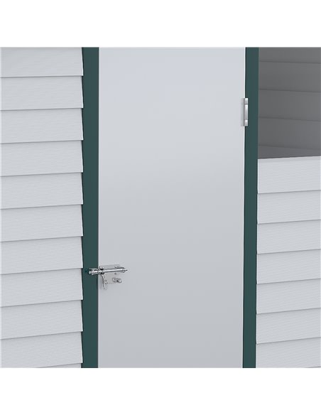 Outsunny 9FT x 6FT Galvanized Metal Garden Shed, Outdoor Storage Shed with Sloped Roof, Lockable Door, Tool Storage Shed for Bac - pic 40051 | FastDaddyshop