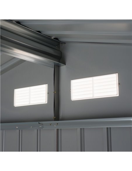 Outsunny 9 x 6FT Garden Metal Storage Shed Outdoor Storage Shed with Foundation Ventilation & Doors, Brown 845-031V00BN - pic 40060 | FastDaddyshop