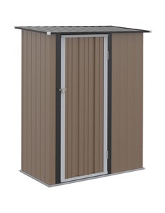 Outsunny 5ft x 3ft Garden Metal Storage Shed, Brown 845-328V01BN