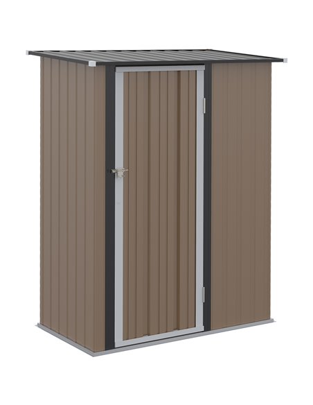 Outsunny 5ft x 3ft Garden Metal Storage Shed, Brown 845-328V01BN - pic 40062 | FastDaddyshop