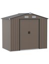 Outsunny 7ft x 4ft Lockable Garden Metal Storage Shed, Brown 845-030V00BN