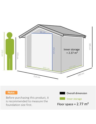 Outsunny 7ft x 4ft Lockable Garden Metal Storage Shed, Brown 845-030V00BN