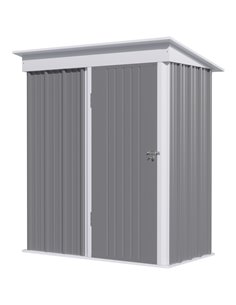 Outsunny Outdoor Metal Garden Shed, 161w x 95d x 163-181h cm, Grey 845-840V01GY