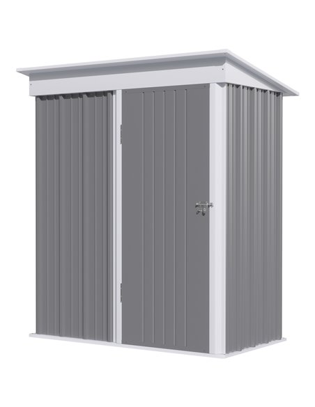 Outsunny Outdoor Metal Garden Shed, 161w x 95d x 163-181h cm, Grey 845-840V01GY - pic 40116 | FastDaddyshop