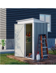 Outsunny Outdoor Metal Garden Shed, 161w x 95d x 163-181h cm, Grey 845-840V01GY 2