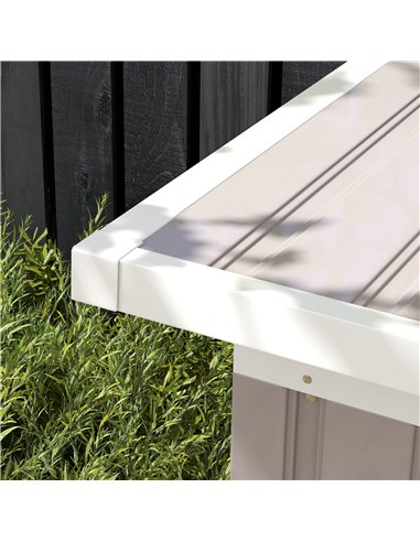 Outsunny Corrugated Garden Metal Storage Shed Outdoor Equipment Tool Box with Kit Ventilation Doors 9x 4FT Light Grey 845-032LG