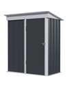 Outsunny Metal Garden Outdoor Lean-to Shed for Tool, Dark Grey 845-840V01CG