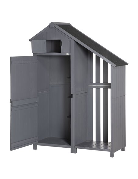 Outsunny Garden Outdoor Storage Shed, 129x51.5x180cm, Grey 845-336V03 - pic 40143 | FastDaddyshop