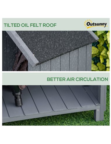 Outsunny Garden Outdoor Storage Shed Outdoor Tool Shed with 3 Shelves and Tilt Roof, 129x51.5x180cm, Grey 845-336V03