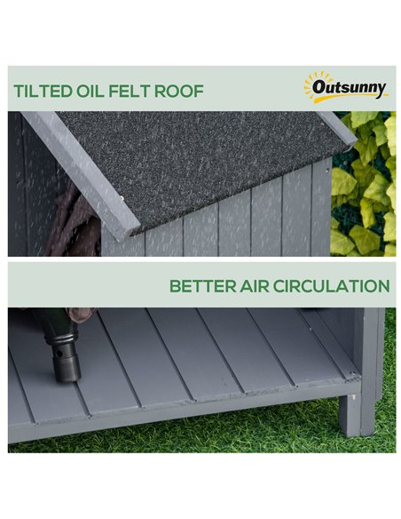Outsunny Garden Outdoor Storage Shed Outdoor Tool Shed with 3 Shelves and Tilt Roof, 129x51.5x180cm, Grey 845-336V03 - pic 40147 | FastDaddyshop