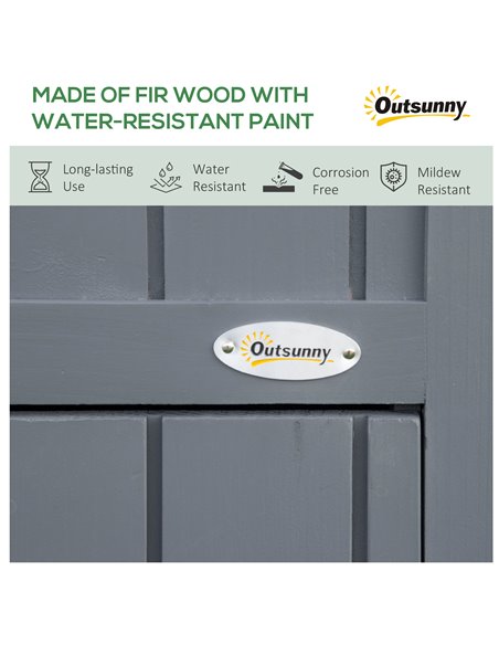 Outsunny Garden Outdoor Storage Shed Outdoor Tool Shed with 3 Shelves and Tilt Roof, 129x51.5x180cm, Grey 845-336V03 - pic 40148 | FastDaddyshop
