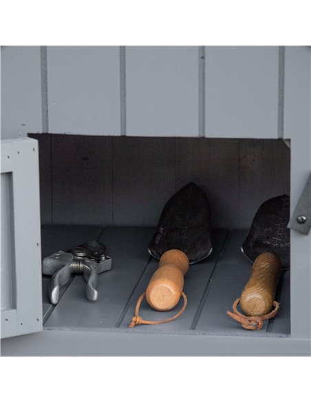 Outsunny Garden Outdoor Storage Shed Outdoor Tool Shed with 3 Shelves and Tilt Roof, 129x51.5x180cm, Grey 845-336V03 - pic 40150 | FastDaddyshop
