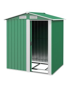 Outsunny Garden Metal Tool Storage Shed, 152 x 132 x 188cm, Green 845-291V01GN