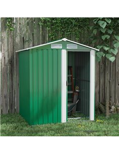 Outsunny Garden Metal Tool Storage Shed, 152 x 132 x 188cm, Green 845-291V01GN 2