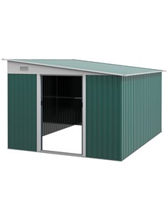 Outsunny Garden Metal Storage Shed, 11.3x9.2ft, Green 845-529V00GN